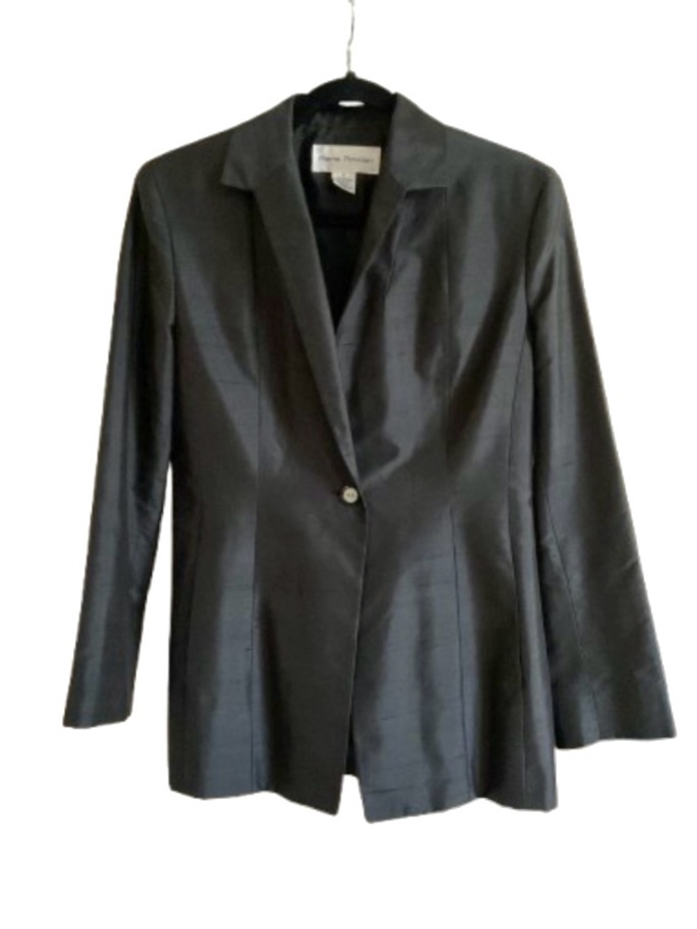 Rene Rowen 100% Silk Black Single-Button Blazer Jacket Women’s Sz 8 Quiet Luxury